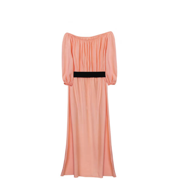 istock Long peach dress isolated. 693673978