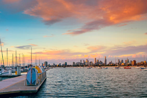 istock Melbourne city skyline, Victoria 693675286