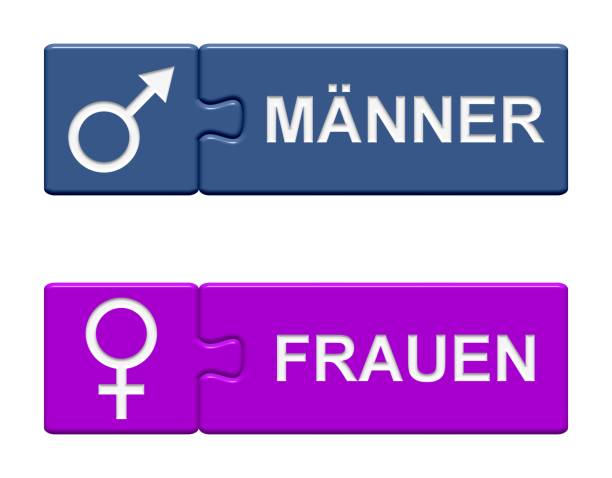 istock Puzzle Buttons: Men and Women german 693682306
