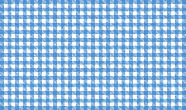 Blue and white tablecloth tablecloth background Tablecloth background - Checkered blue and white gingham stock pictures, royalty-free photos & images