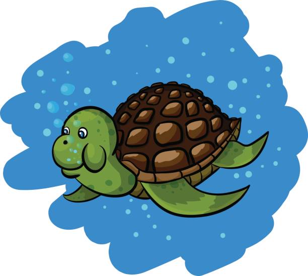 istock Isolated illustration of a cartoon sea turtle 693694778