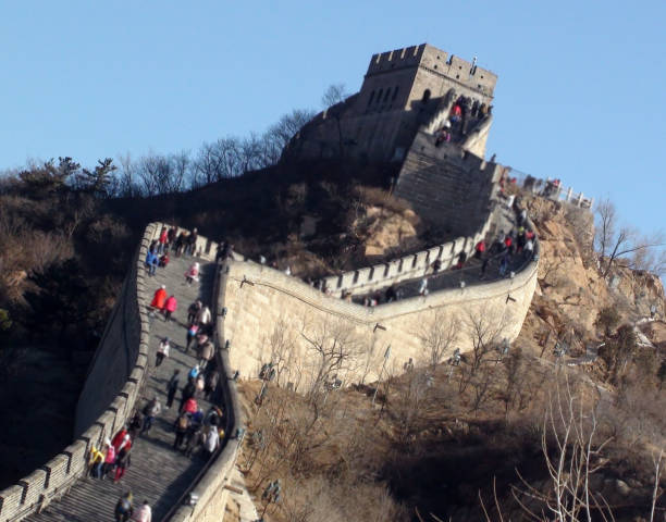 great wall of china badaling section situated at beijing north china - yanqing county imagens e fotografias de stock