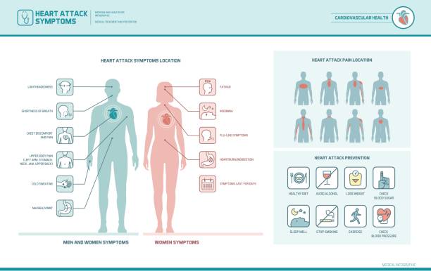 ilustrações de stock, clip art, desenhos animados e ícones de heart attack signs and warnings - torso