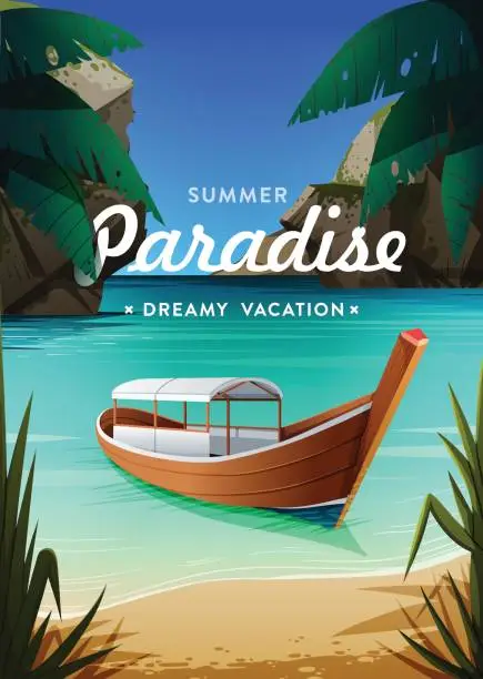 Vector illustration of Summer vacation concept background