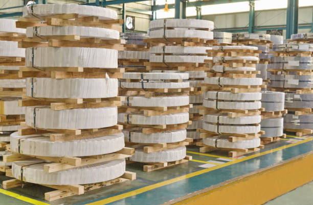 Rolled steel, Plate in factory warehouse