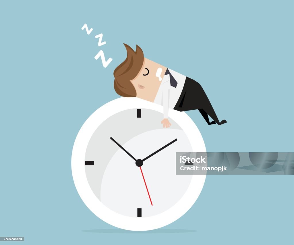 empresario en reloj - arte vectorial de Emoticono libre de derechos