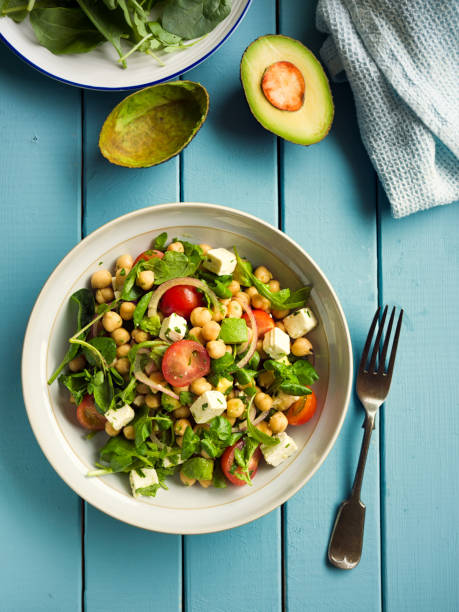 Healthy chickpea salad stock photo