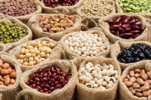 istock Different dry legumes in burlap bag 693732984