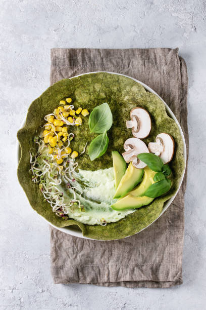 Green spinach tortilla
