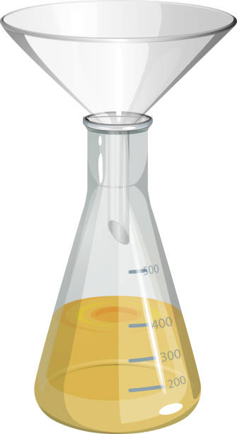Chemistry Experiment - Icon Chemistry Experiment - Icon as EPS 10 File flask funnel stock illustrations