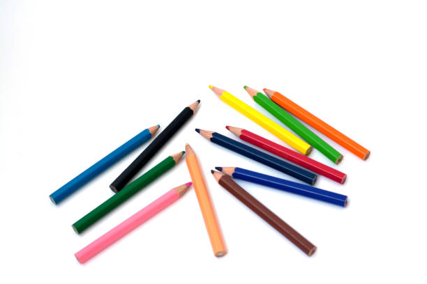 istock Color pencils on white background. 693744674