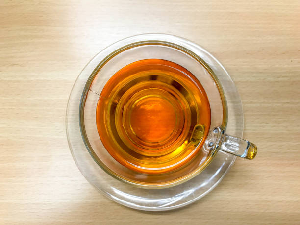 istock A cup of tea on the working table. 693748744