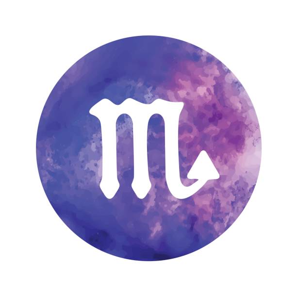 Sign of the zodiac Scorpio Sign of the zodiac Scorpio on watercolor background. Free Hand drawing. Vector illustration. earth air fire water signs stock illustrations