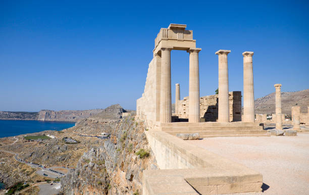istock Ruins od acropolis in Lindos 693752432