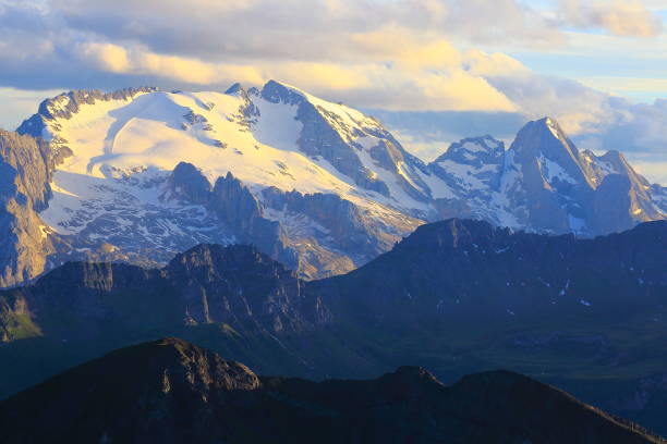 istock Marmolada from Idyllic Lagazuoi summit panorama, Cinque Torri Dolomites, pinnacles mountain range, dramatic sky and majestic Italy tirol alps 693757732