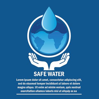 safe / save water concept with text space for your slogan / tagline, vector illustration