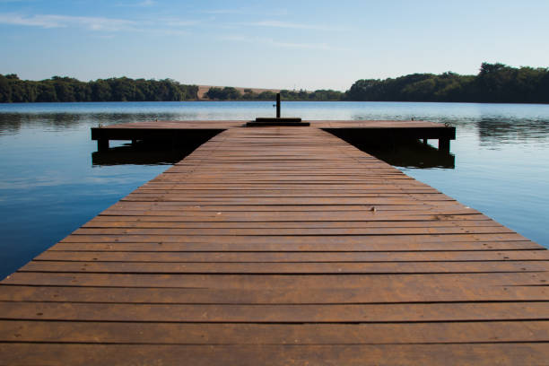istock Wooden pier on the lake 693774046