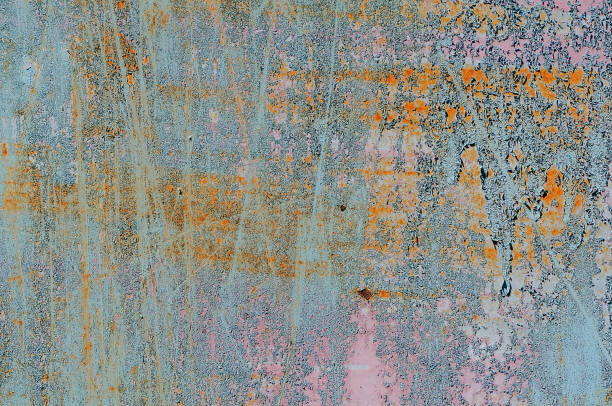 istock Texture and background old rusty metal with blue paint 693774464