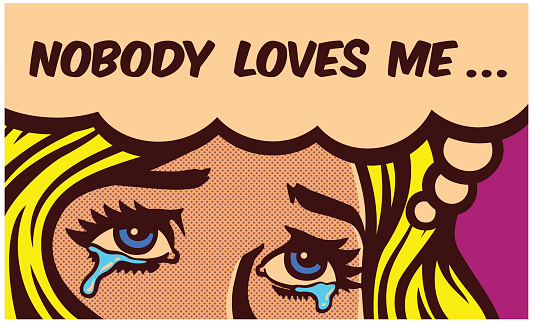 Eyes shedding tears of sad broken hearted single woman crying for loneliness pop art style comic book panel vector illustration