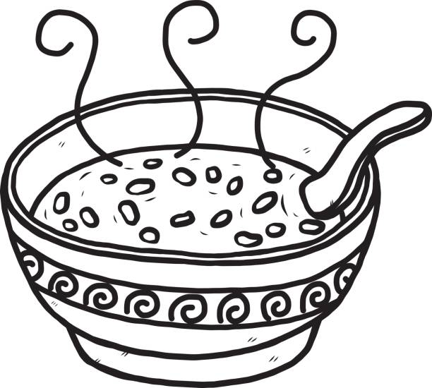 Black And White Cartoon Bowl Of Rice Illustrations, Royalty-Free Vector  Graphics & Clip Art - iStock