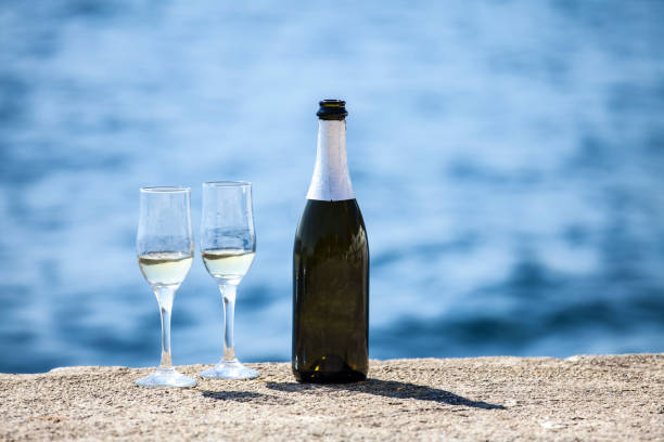 istock Bottle chamoagne and glasses 693798862
