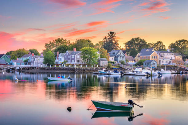portsmouth, new hampshire, amerika serikat - tepi laut daerah potret stok, foto, & gambar bebas royalti