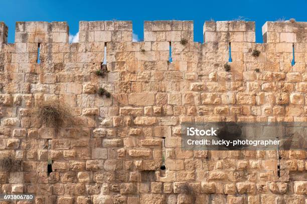 늙음 예루살렘 성벽 고대의에 대한 스톡 사진 및 기타 이미지 - 고대의, 벽, 담-경계 - iStock