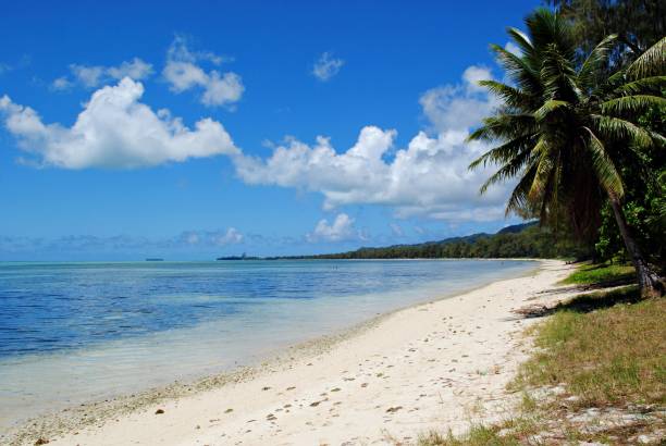 istock White sandy Susupe Beach, Saipan, Northern Mariana Islands 693816242
