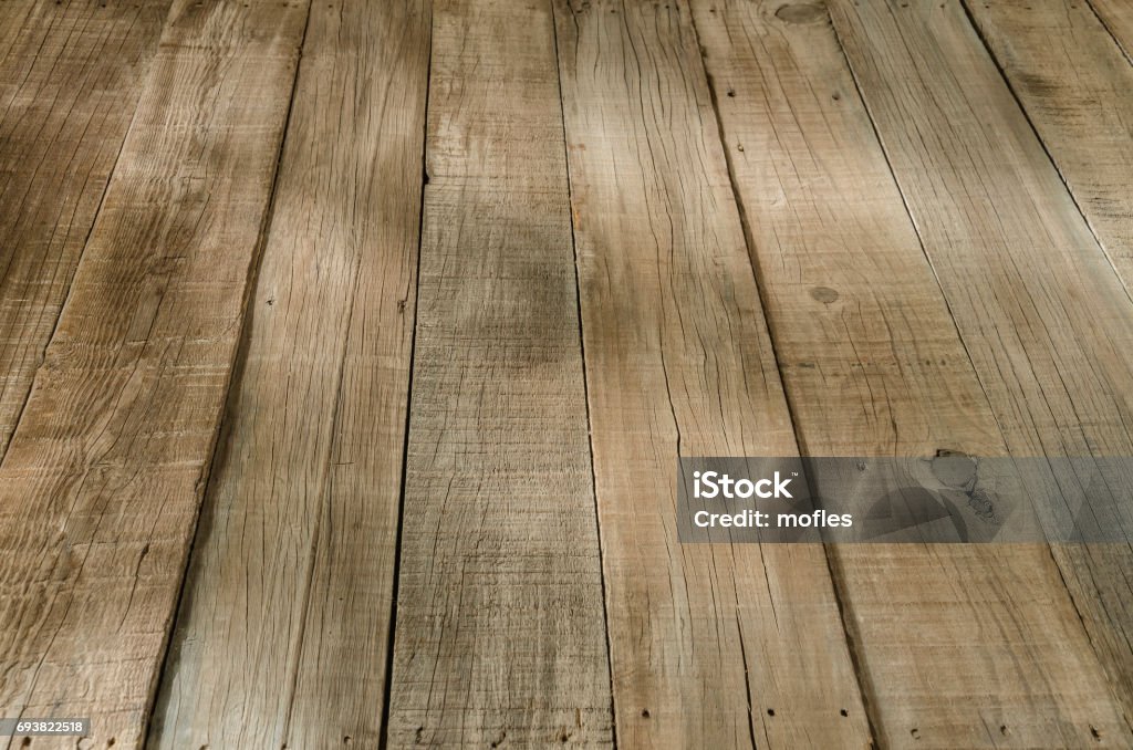 Rustic wooden floorboard Great wood texture background Table Stock Photo