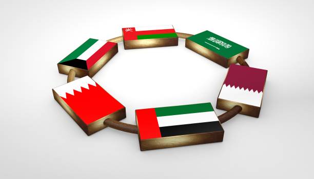 GCC Flags GCC Flags persian gulf countries stock pictures, royalty-free photos & images