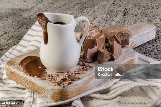 Molten Chocolate Stock Photo - Download Image Now - Block Shape, Brown, Candy