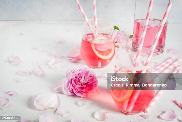 Light Rose Cocktail Rose Wine Stock Photo - Download Image Now - Cocktail, Pink Color, Rosé Wine