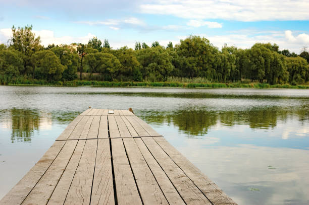 Aged wooden pier.