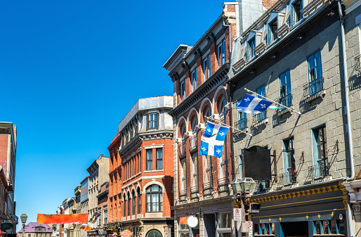 Buildings on Saint Jean Street in Quebec City - Canada