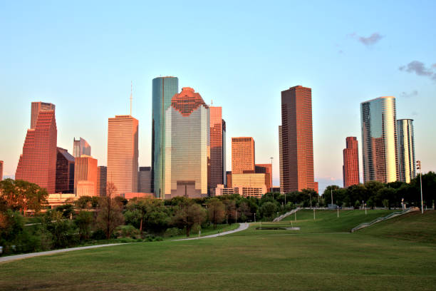 istock Houston Downtown Skyline Illuminated at Sunset 693840728