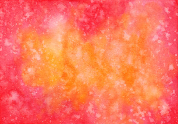 istock Hand painted red and orange watercolor texture 693844688