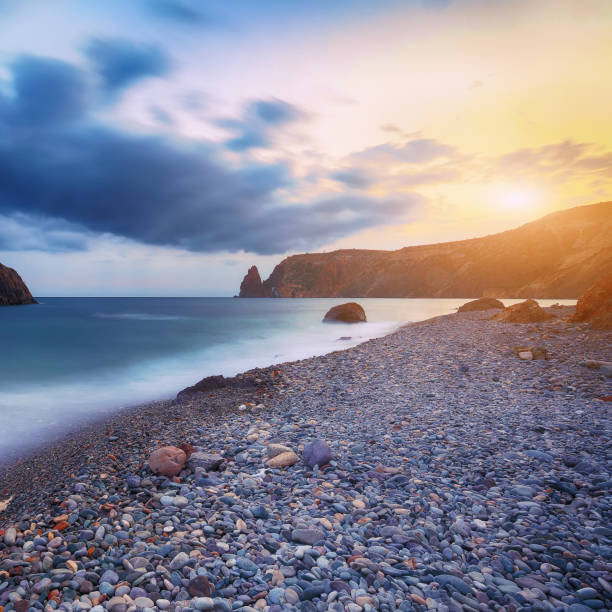 istock long exposure of sea and rocks 693847836