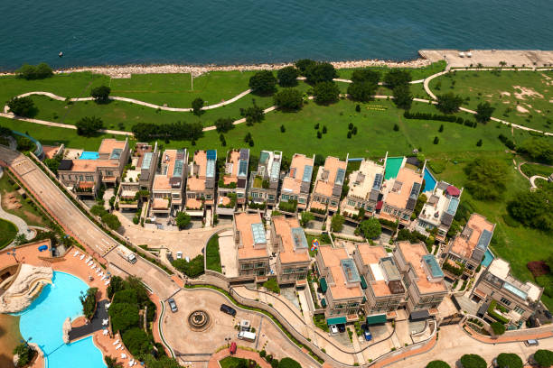 istock Aerial view from Hong Kong high rise residence 693852908