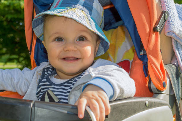 istock Cute baby boy in a stroller 693854460