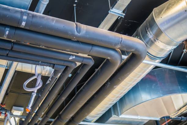 istock Pipes of HVAC  system (heating ventilation and air conditioning). 693856634