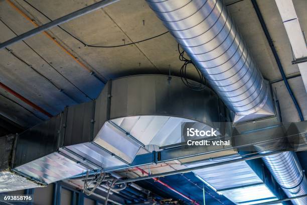 Pipes Of Hvac System Stock Photo - Download Image Now