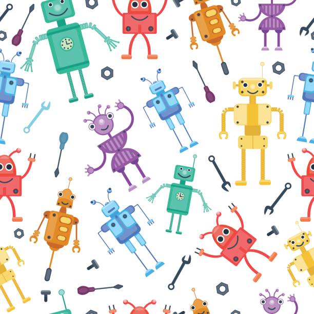 Fun Robot Patterns 980+ Cute Robots Seamless Pattern Cartoons Stock Photos, Pictures ...