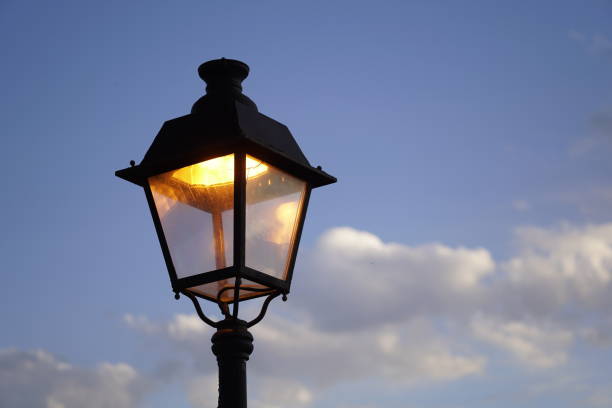 istock Street lights at twillight on mallorca 693870368