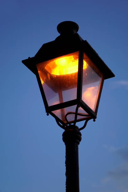 Street lights at twillight on mallorca