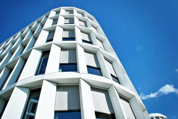 istock Modern building. Modern office building with facade of glass 693871170