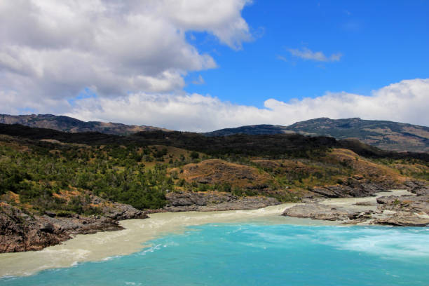 Confluence of Baker river and Neff river, Chile