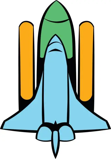 Vector illustration of Space shuttle icon, icon cartoon