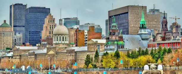 Photo of Panoramic view of old Montreal with Bonsecours Market - Canada