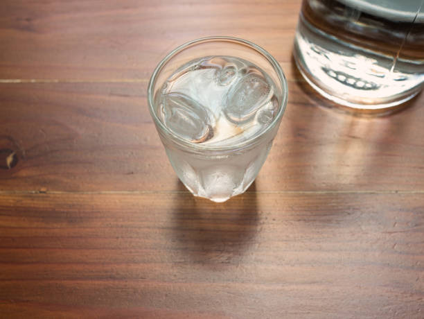 istock Water glass on the table 693893946