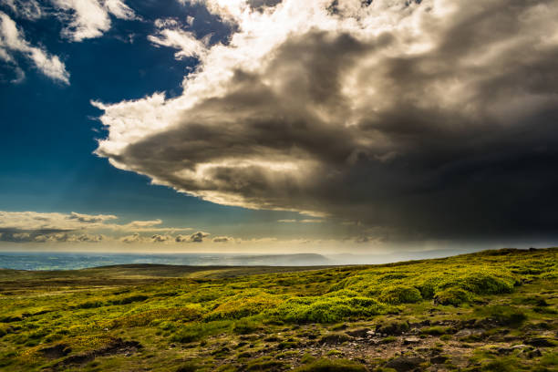Clouds formation over north-west Lancashire, Springtime in Forest of Bowland, Lancashire, England UK